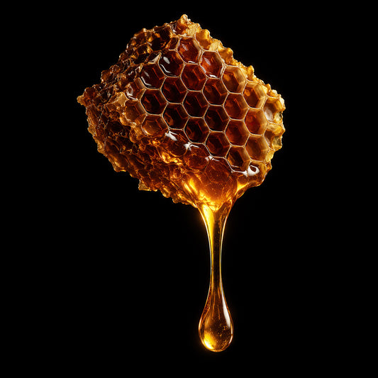 Luxe honing wanddecoratie The Golden Honey met honingraat en gouden honingstroom uit de ELICEC Food Collection
